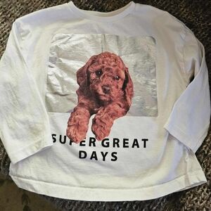 Zara Cream Long Sleeve Shirt Sz 2/3